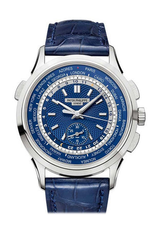 Patek Philippe Complications Blue Dial 18K White Gold Mens Watch 5930G-001