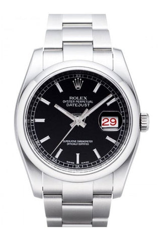 Rolex Datejust 36 Black Dial Stainless Steel Watch 116200