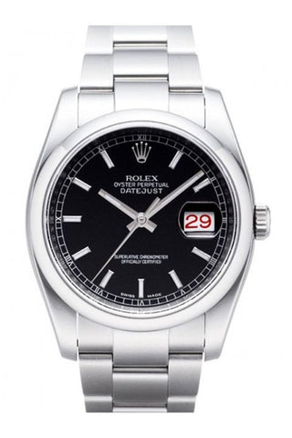 Rolex Datejust 36 Black Dial Stainless Steel Watch 116200 / None