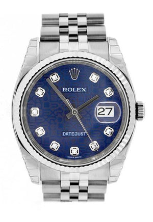 Rolex Datejust 36 Blue Jubilee Diamonds Dial Watch 116234