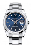 ROLEX Date 34 Blue Dial Stainless Steel Men's Watch 115200
