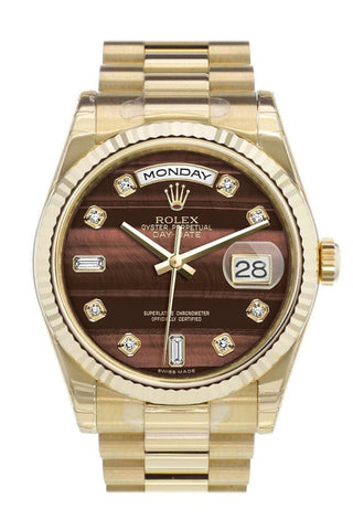 ROLEX 118238 Day Date 36 Bull s eye Diamonds Dial Gold President Watch WatchGuyNYC