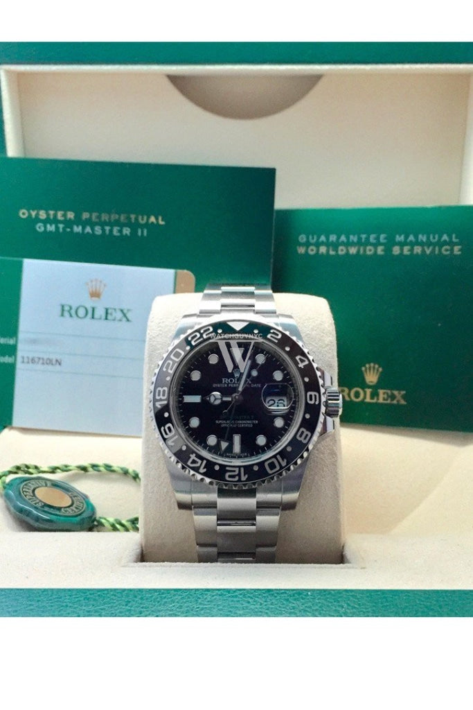 Rolex Gmt-Master Ii 40 Black Dial Stainless Steel Mens Watch 116710Ln