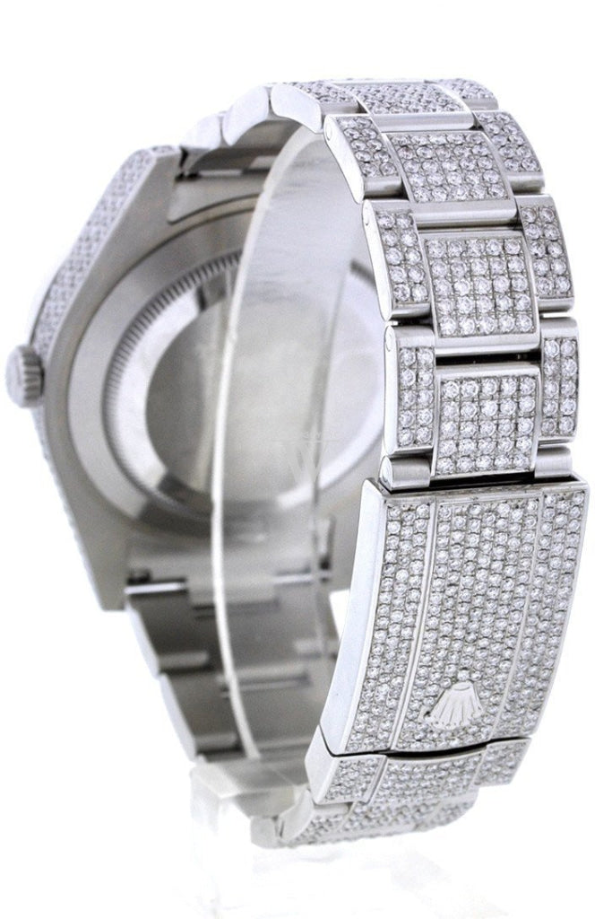 Custom Diamond Rolex Datejust Ii 41 Green Dial Roman Mens Watch 116300 Watches