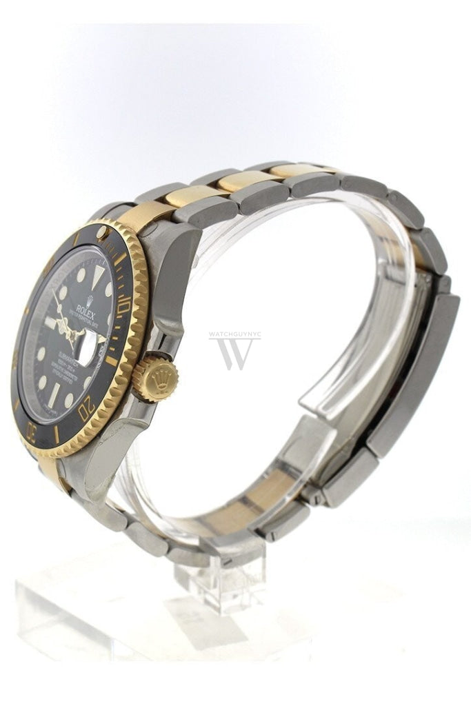 Pre Owned Rolex Submariner 40 Black 18k Gold 116613 116613LN