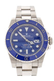Rolex Submariner Date Blue Dial 18K White Gold Steel Mens Watch 116619Lb / None Pre-Owned-Watches