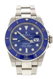 Rolex Submariner Date Blue Dial 18K White Gold Steel Mens Watch 116619Lb Pre-Owned-Watches
