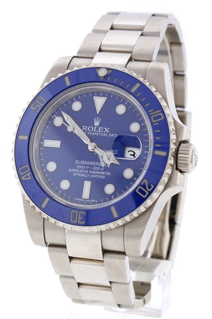 Rolex Submariner White Gold with Ceramic Blue Bezel 116619