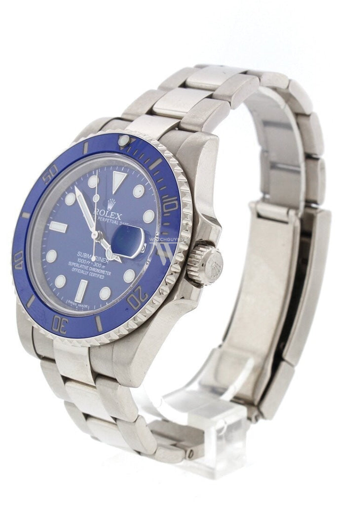 Pre Owned Rolex Submariner 40 Blue 18k White Gold 116619LB