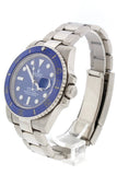 Rolex Submariner Date Blue Dial 18K White Gold Steel Mens Watch 116619Lb Pre-Owned-Watches