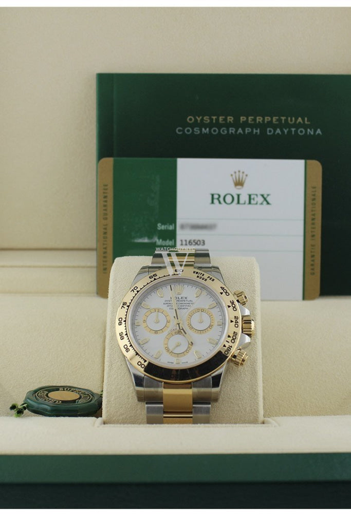 ROLEX 116503 Cosmograph Daytona White Dial Gold Men s Watch WatchGuyNYC