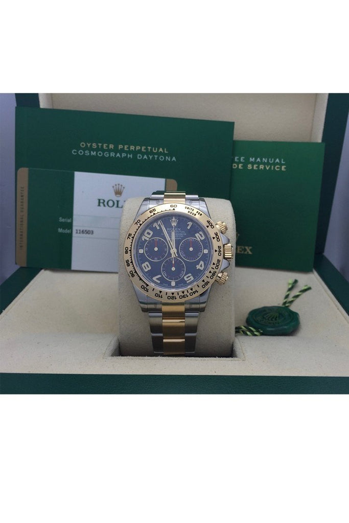 Rolex Cosmograph Daytona Blue Dial Stainless Steel And Gold Mens Watch 116503