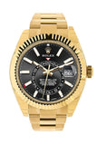 Rolex Sky Dweller Black Dial Yellow Gold Oyster Men's Watch 326938