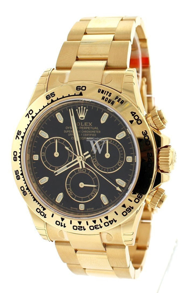 Rolex Cosmograph Daytona Black Dial Gold Mens Watch 116508