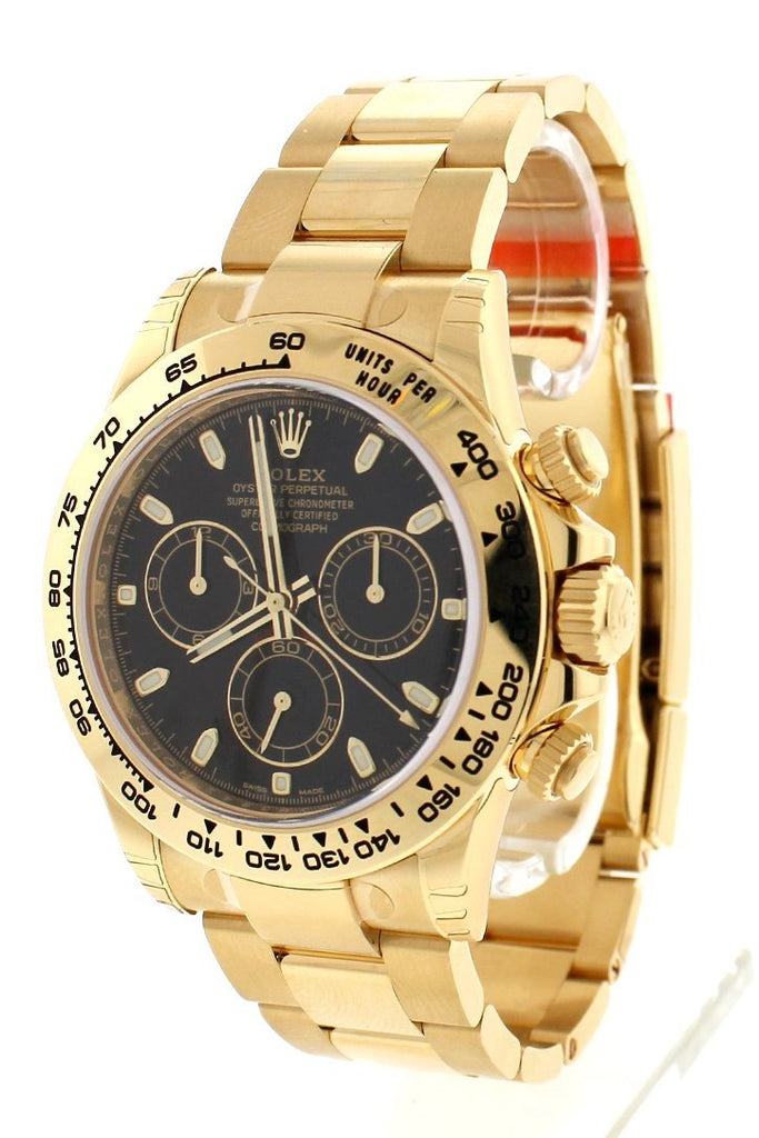 Rolex Cosmograph Daytona Black Dial Gold Mens Watch 116508