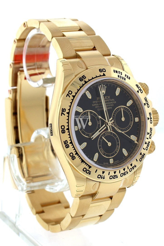 Rolex Cosmograph Daytona Black Dial Gold Mens Watch 116508