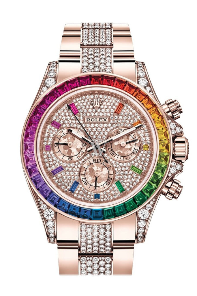 bringe handlingen Landbrugs større Rolex 116595 Cosmograph Daytona Everose Rainbow Watch 116595RBOW |  WatchGuyNYC