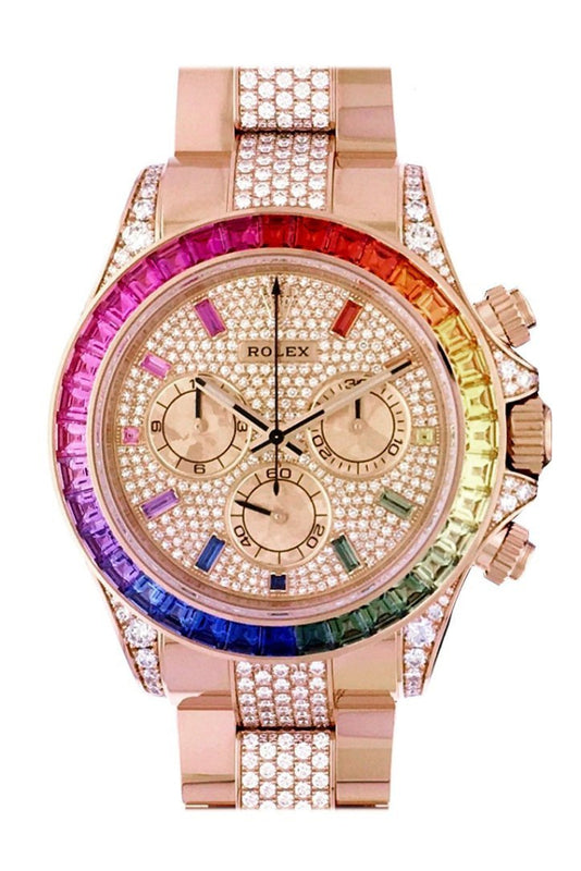 Rolex 116595 Cosmograph Daytona Everose Rainbow Watch 116595RBOW WatchGuyNYC