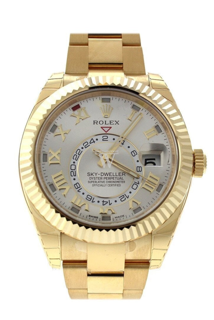 Rolex sky dweller silver on sale