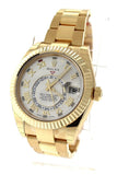 Rolex Sky-Dweller 42 Silver Roman Dial Yellow Gold Mens Watch 326938