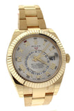 Rolex Sky-Dweller 42 Silver Roman Dial Yellow Gold Mens Watch 326938