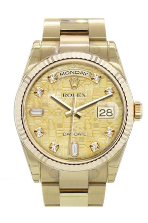 Rolex Day-Date 36 Champagne Colour Mother Of Pearl Jubilee Design Set With Diamondsdial Fluted Beze