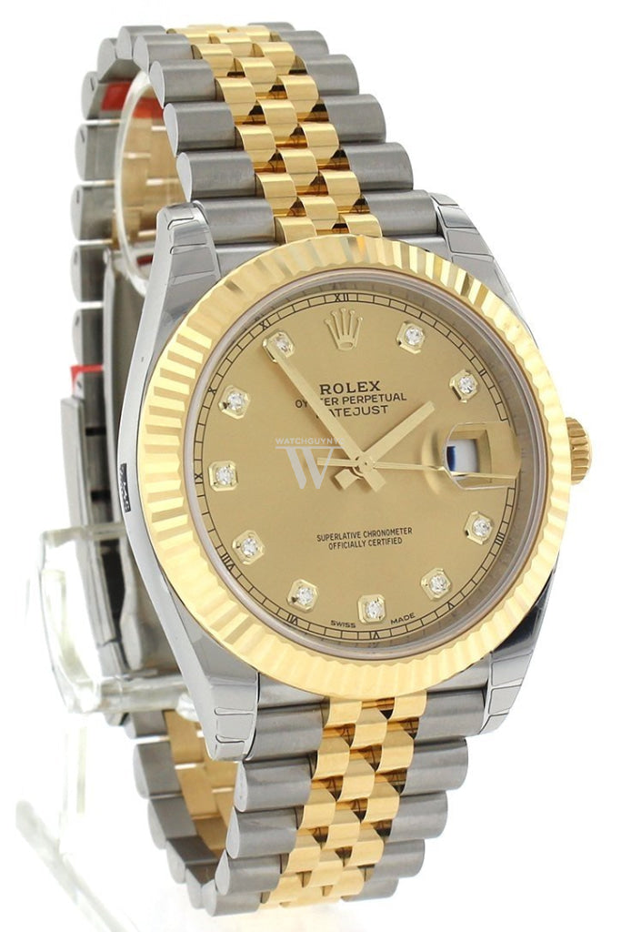 Rolex Datejust 41 Champagne Diamond Steel and 18K Yellow Gold Jubilee Men's  Watch 126333CDJ 842047102961 - Watches, Datejust - Jomashop