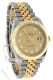 Rolex Datejust 41 Champagne Diamonds Steel And 18K Yellow Gold Mens Watch 126333