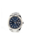 Rolex Datejust Ii 41 Blue Dial 18K White Gold Fluted Bezel Steel Mens Watch 116334