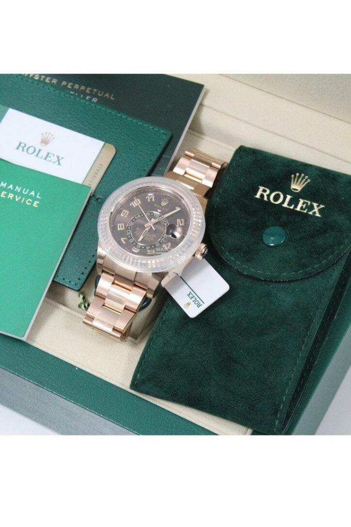Rolex Sky-Dweller 42 Chocolate Dial Rose Gold Mens Watch 326935
