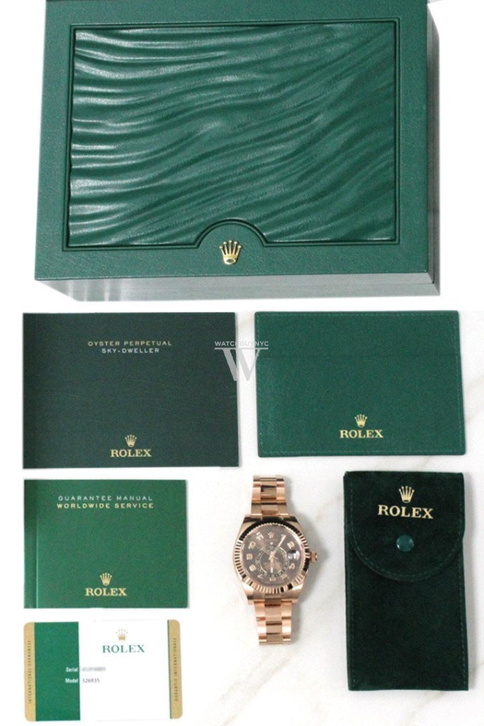 Rolex Sky-Dweller 42 Chocolate Dial Rose Gold Mens Watch 326935