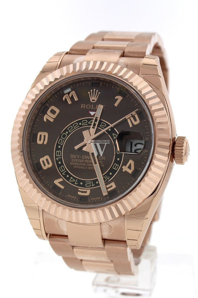 ROLEX 326935 Sky Dweller Chocolate Dial Rose Gold Men s WatchGuyNYC