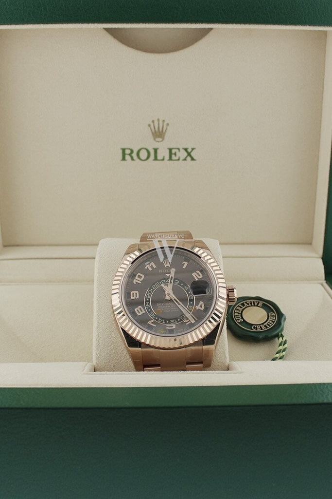 Rolex Sky-Dweller 42 Chocolate Dial Rose Gold Mens Watch 326935