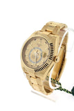 Rolex Sky-Dweller 42 Champagne Arabic Dial Yellow Gold Mens Watch 326938