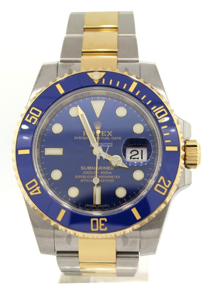 Gold rolex sales with blue dial