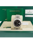 Rolex Datejust 36 Black Diamond Dial White Gold Stainless Steel Mens Watch 116234