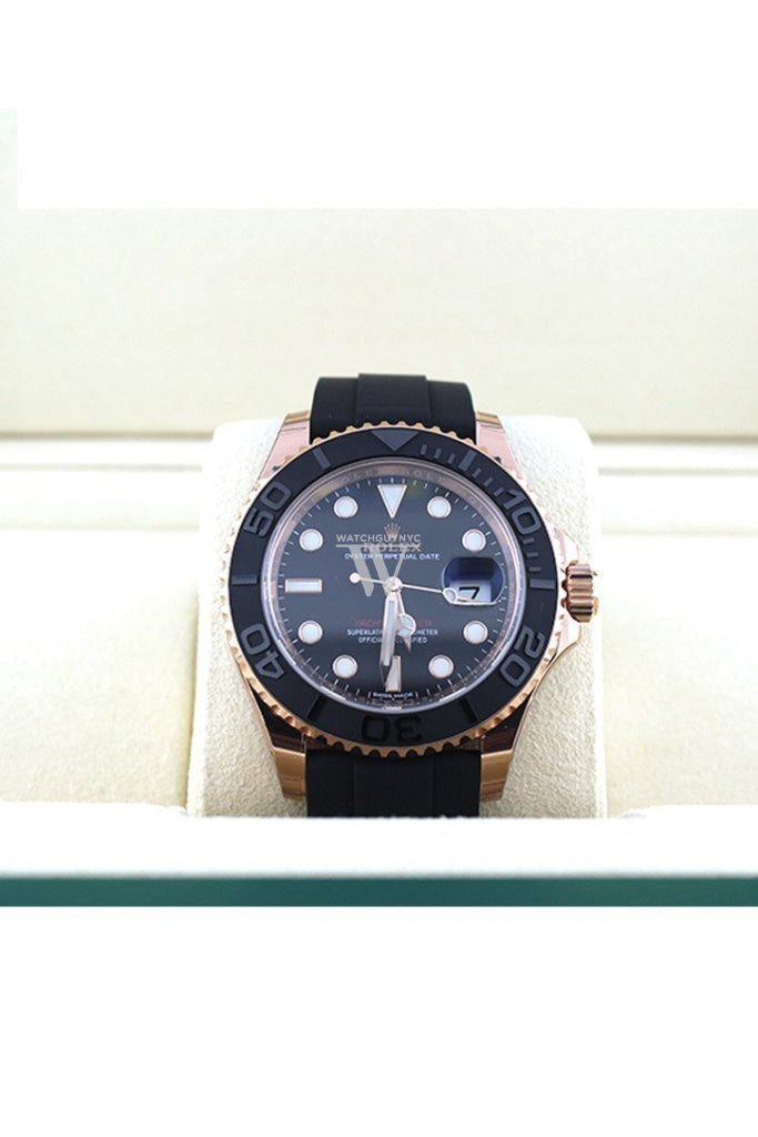 ROLEX 116655 YACHT-MASTER 40 Black Dial 18k Rose Gold Mens Watch
