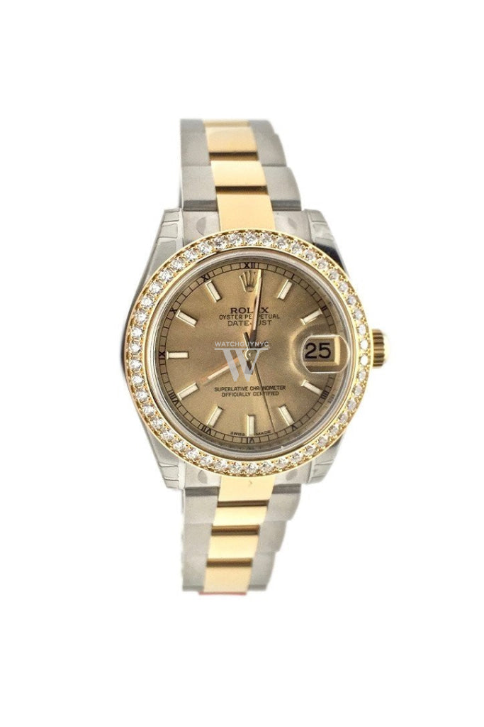 ROLEX 178383 Datejust 31 Champagne Dial 18k Yellow Gold Ladies Watch ...