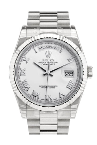 Rolex presidential day date white gold clearance