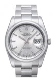 ROLEX Datejust 36 Silver Index Dial Steel Mens Watch 116200