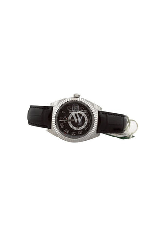 Rolex Sky-Dweller 42 Black Arab Dial 18K White Gold Mens Watch 326139