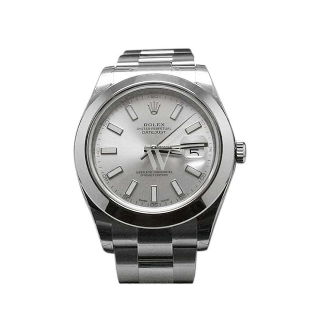 Silver sales mens rolex