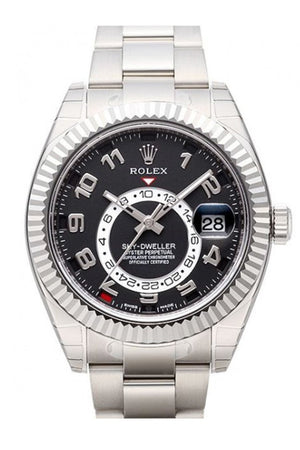 Rolex Sky-Dweller 42 Black Dial 18K White Gold Mens Watch 326939