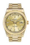 Rolex Day-Date 36 Champagne Dial President Yellow Gold Watch 118208