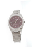 Rolex Oyster Perpetual 39 Red Grape Dial Steel Mens Watch 114300