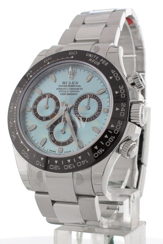 Rolex oyster perpetual cosmograph daytona ice blue dial automatic mens chronograph watch 116506 sale