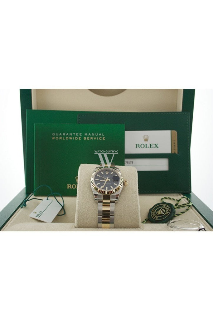 Rolex Datejust 26 Blue Dial 18K Yellow Gold And Steel Ladies Watch 179173