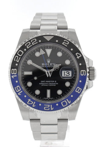 ROLEX 116710BLNR GMT Master II Batman 40 Steel Black Dial Men's