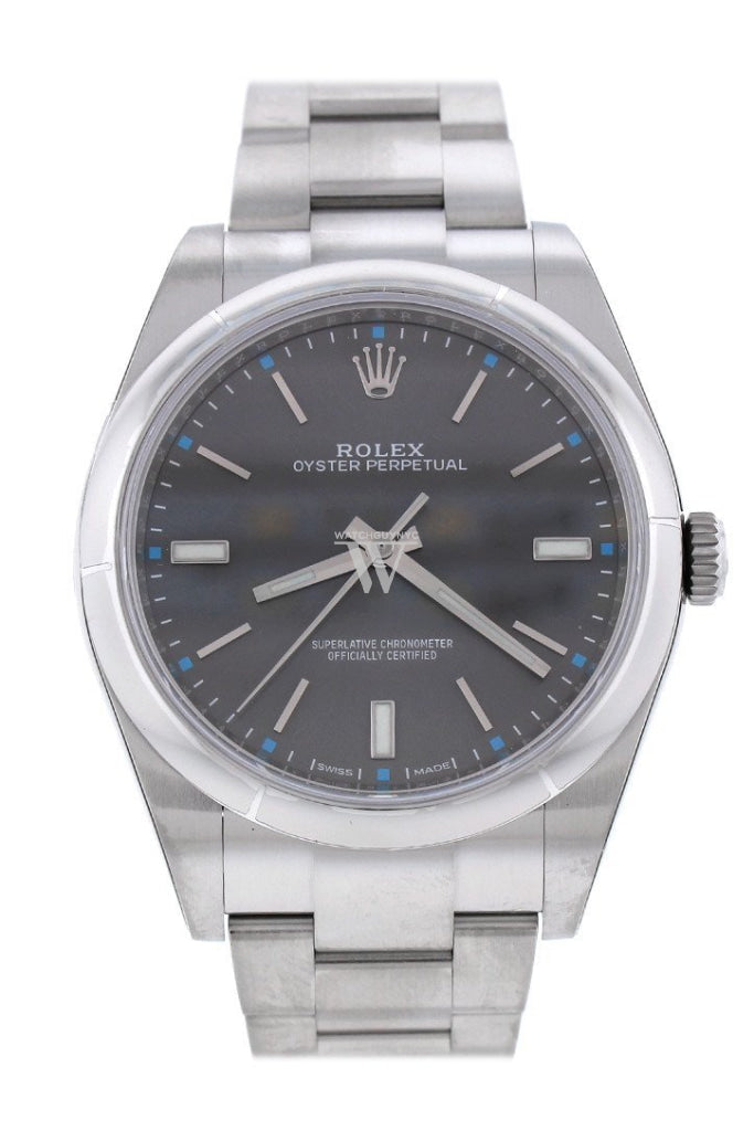 Rolex Oyster Perpetual 39 Rhodium Dial Mens Watch 114300