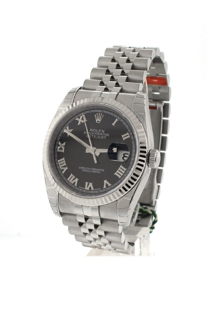 Rolex datejust 36 black roman Clearance